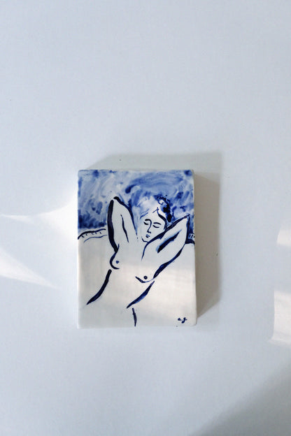 Ceramic Wall Painting Woman Silhuette