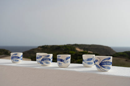 Porcelain esspresso cup, Blue Fish Collection