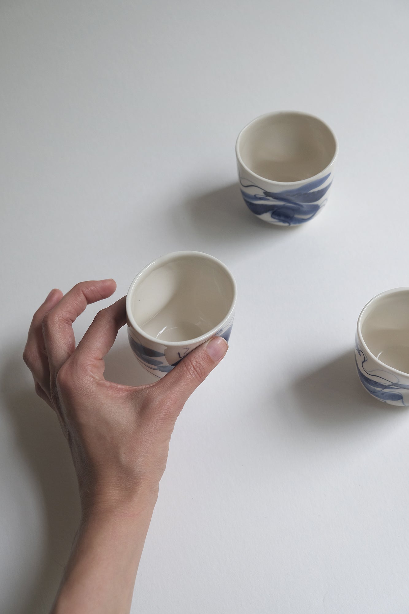 Porcelain esspresso cup, Blue Fish Collection