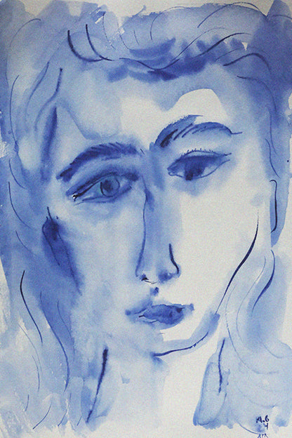 Portrait of a blue woman